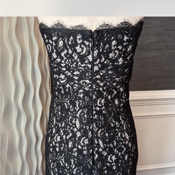 White House Black Market Strapless Black Lace Dress - Picture 7 of 8